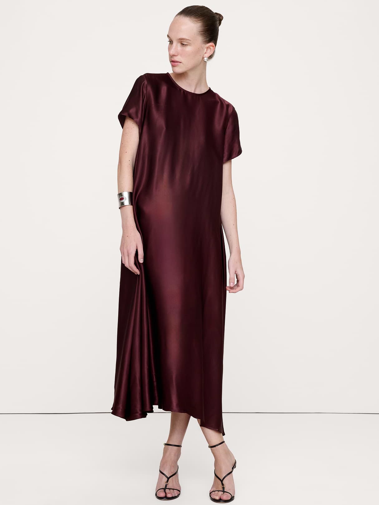 Aurelia Italian Satin Trapeze Dress