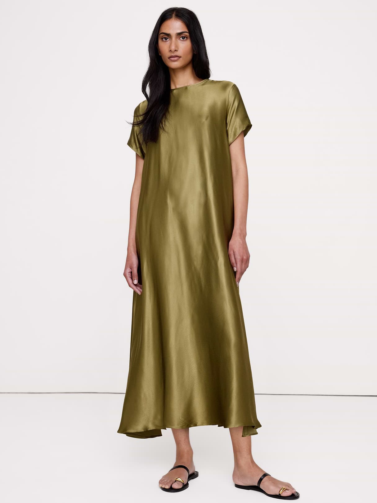 Aurelia Italian Satin Trapeze Dress