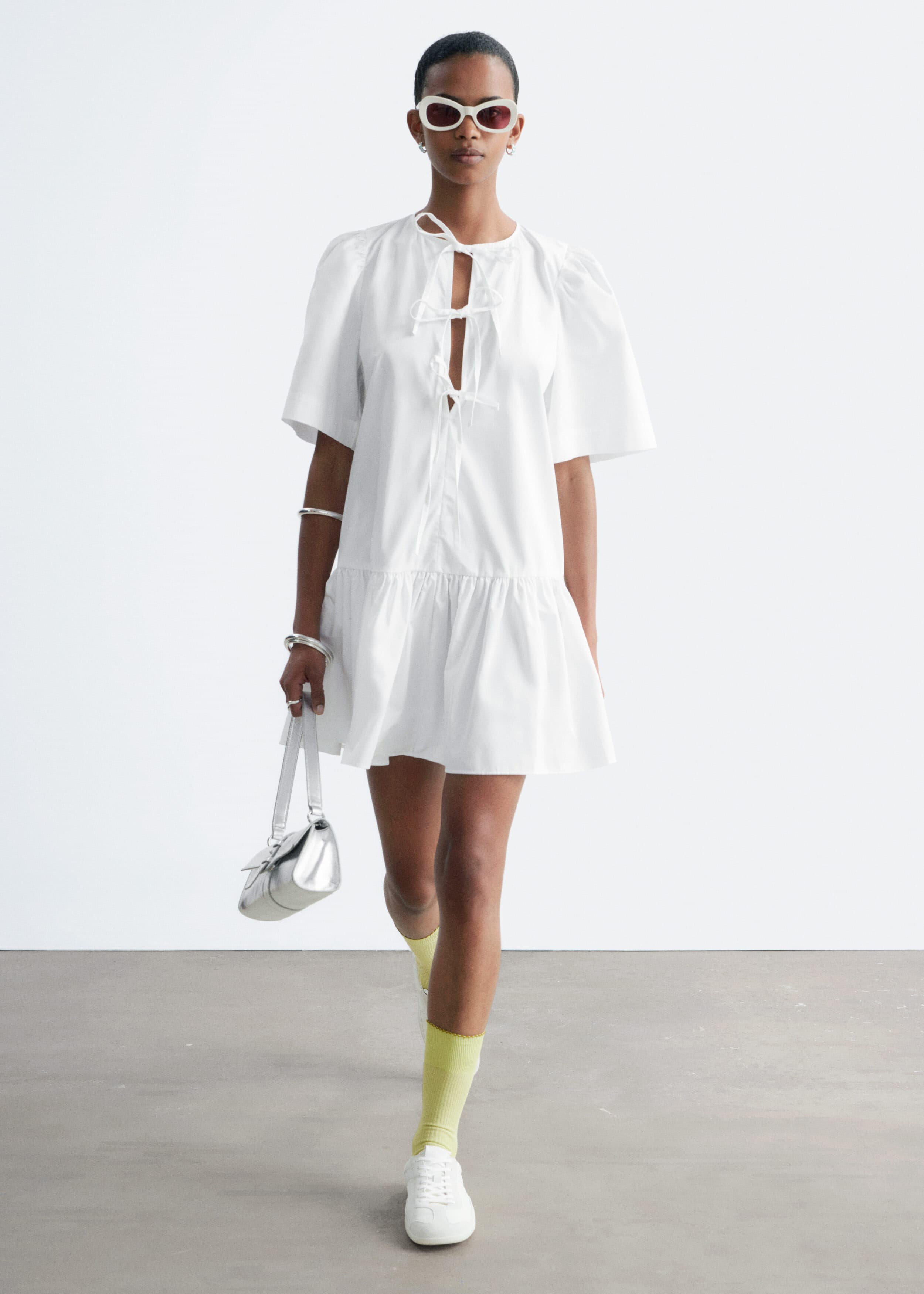 Peplum Mini Dress - White