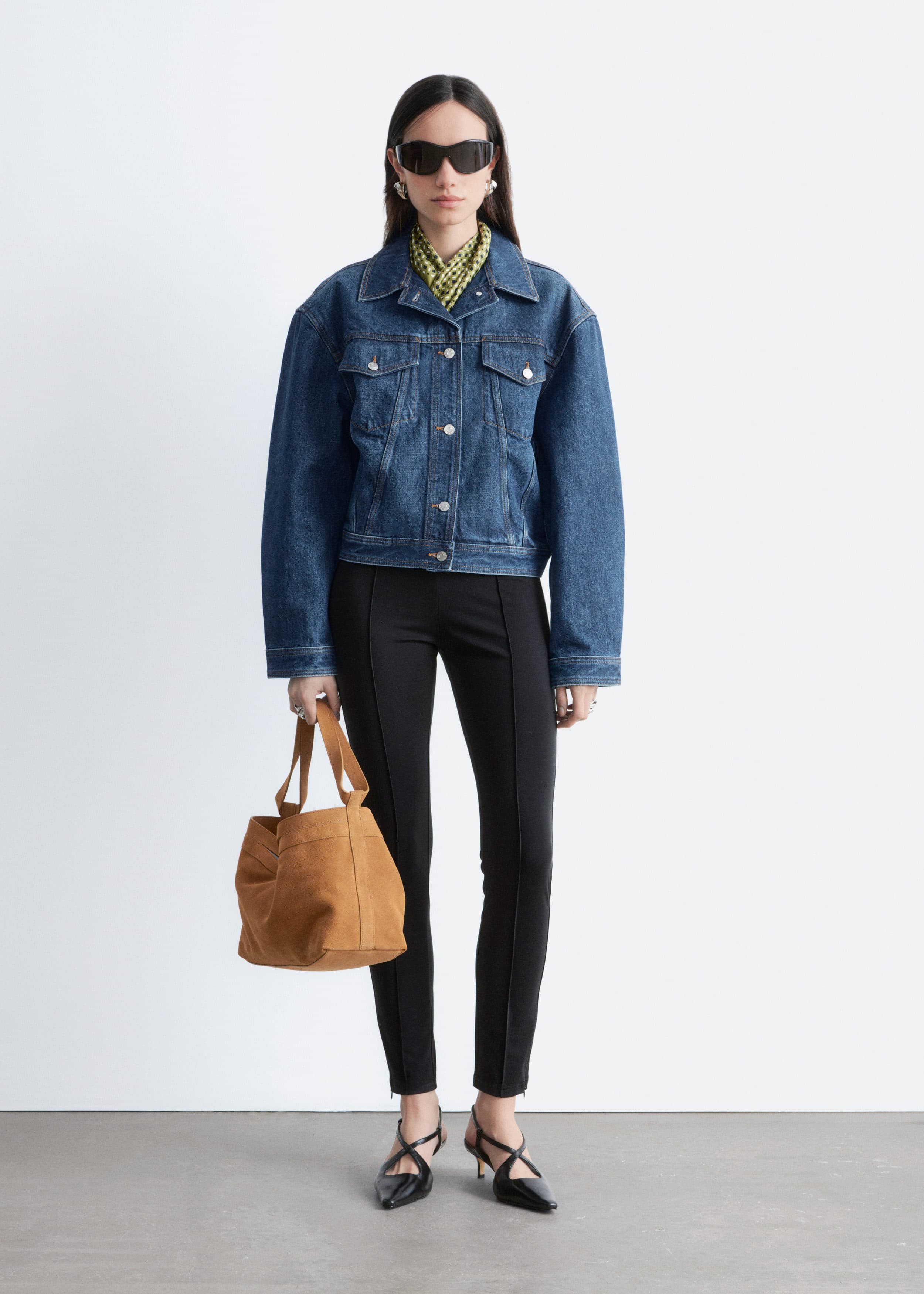 Cropped Denim Jacket - Mid Blue