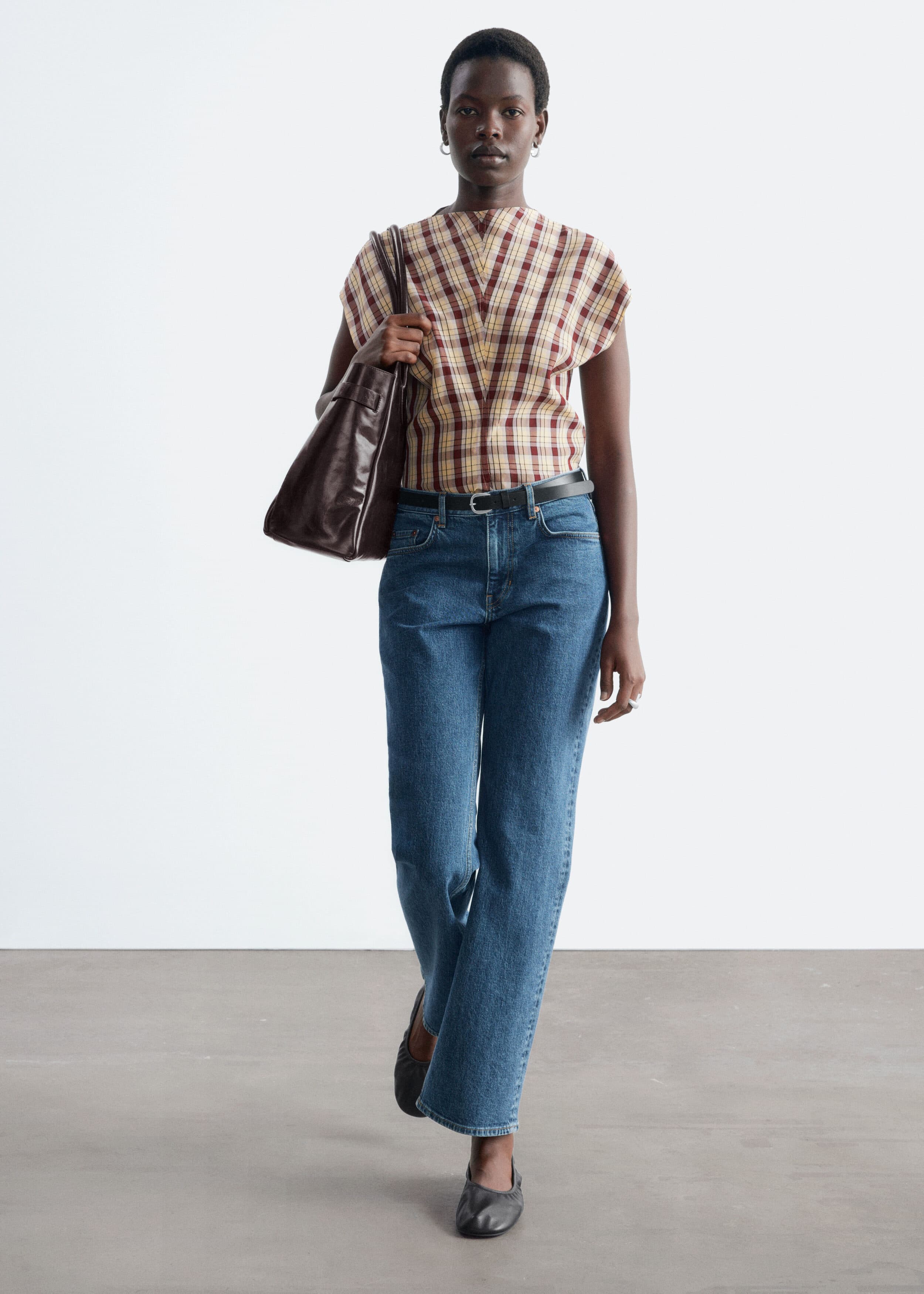 Cropped Slim-Leg Jeans - Mid Blue