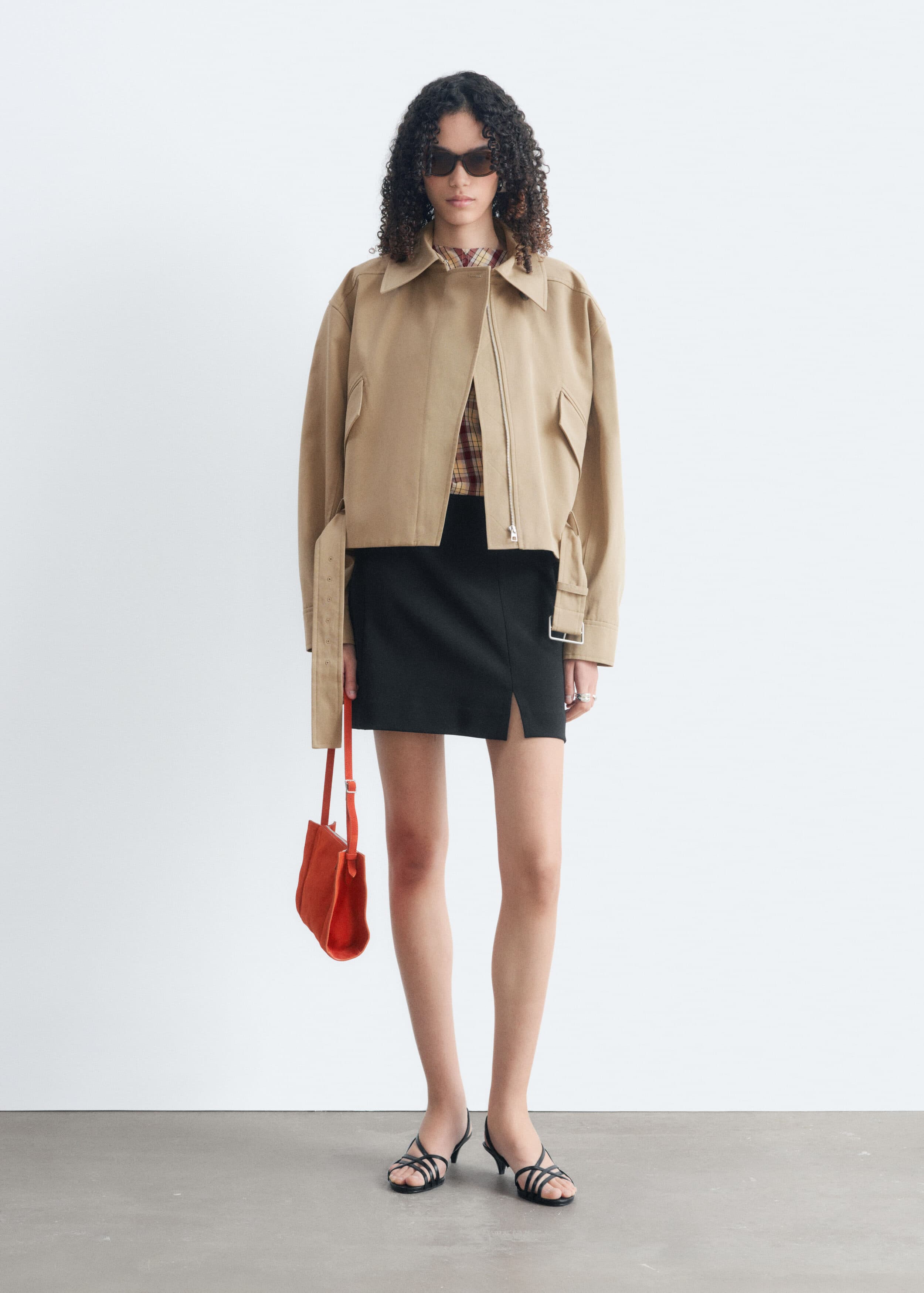 Belted Cotton Twill Jacket - Beige